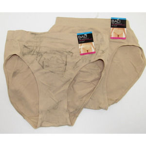 Women's Bali One Smooth U Microfiber Hi-Cut Briefs - 2362 - Nude - Size 9 / 2XL